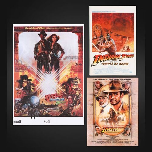 Lot #169 - INDIANA JONES: ORIGINAL TRILOGY (1981 - 1989) - Three International Posters, 1981-1989
