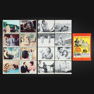 Lot #175 - JAMES BOND: DR. NO (1962) - Complete Set of Eight British Front of House Lobby Cards, Eight Re-Release Cards and Exhibitors' Campaign Book, 1962 and 1960s
