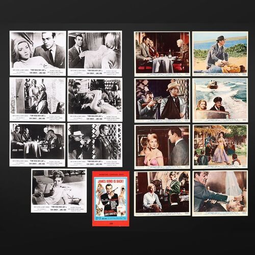 Lot #179 - JAMES BOND: FROM RUSSIA WITH LOVE (1963) - Complete Set of Eight British Front of House Lobby Cards, Seven Re-Release Cards and Exhibitors' Campaign Book, 1963 and 1960s