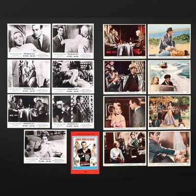 Lot #179 - JAMES BOND: FROM RUSSIA WITH LOVE (1963) - Complete Set of Eight British Front of House Lobby Cards, Seven Re-Release Cards and Exhibitors' Campaign Book, 1963 and 1960s