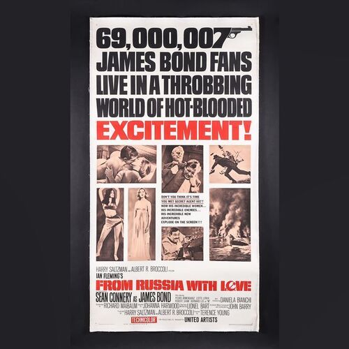 Lot #180 - JAMES BOND: FROM RUSSIA WITH LOVE (1963) - US Three-Sheet, 1963