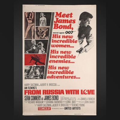 Lot #182 - JAMES BOND: FROM RUSSIA WITH LOVE (1963) - Carter-Jones Collection: US 40x60 "Style-Y" Poster, 1963