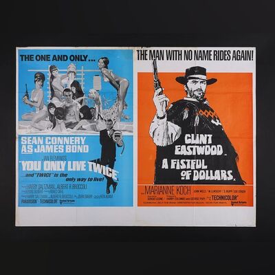 Lot #202 - JAMES BOND: YOU ONLY LIVE TWICE (1967)/ A FISTFUL OF DOLLARS 1964) - Double-Bill UK Quad, 1971