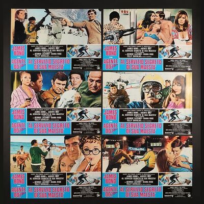 Lot #204 - JAMES BOND: ON HER MAJESTY'S SECRET SERVICE (1969) - Carter-Jones Collection: Complete Set of Six Italian Photobustas, 1969