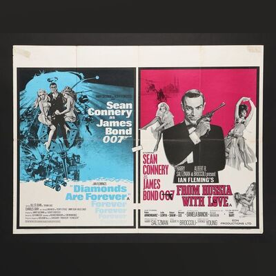 Lot #212 - JAMES BOND: DIAMONDS ARE FOREVER (1971) / FROM RUSSIA WITH LOVE (1963) - UK Double-Bill Quad, 1973