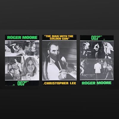 Lot #217 - JAMES BOND: THE MAN WITH THE GOLDEN GUN (1974) - Carter-Jones Collection: Three British Marler Haley Double-Crown Posters, 1974
