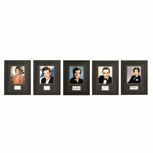 Lot #250 - VARIOUS JAMES BOND PRODUCTIONS - Sean Connery, Roger Moore, George Lazenby, Pierce Brosnan, Timothy Dalton Autographed Framed Displays