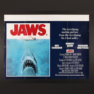 Lot #256 - JAWS (1975) - UK Quad, 1975