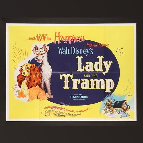 Lot #267 - LADY AND THE TRAMP (1955) - UK Quad, 1960s