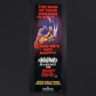 Lot #297 - NIGHTMARE ON ELM STREET PART 2: FREDDY'S REVENGE (1985) - Robert Englund Autographed and Annotated Door Panel Poster