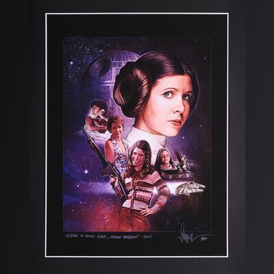 Lot #304 - CARRIE FISHER - Paul Shipper Collection: Signed, Titled and Hand-Annotated Artist Proof Print by Paul Shipper, 2017