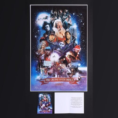 Lot #305 - CHRISTMAS AT THE MOVIES (2018) - Paul Shipper Collection: Signed, Titled and Hand-Annotated Artist Proof Print by Paul Shipper and Two Christmas Cards, 2018