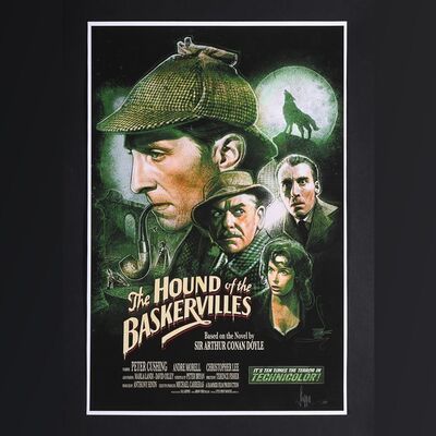 Lot #308 - HOUND OF THE BASKERVILLES, THE (1959) - Paul Shipper Collection: Signed and Hand-Annotated Artist Proof Key Art Print by Paul Shipper, 2015