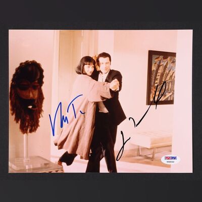 Lot #326 - PULP FICTION (1994) - Uma Thurman and John Travolta Autographed Pulp Fiction Photograph