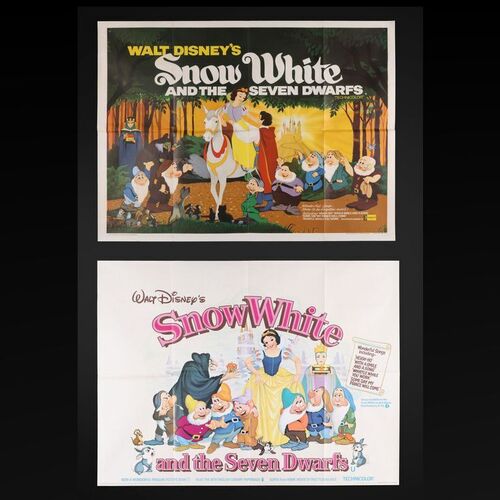 Lot #350 - SNOW WHITE AND THE SEVEN DWARFS (1937) - Two UK Quads, 1970s