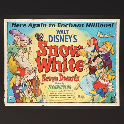 Lot #351 - SNOW WHITE AND THE SEVEN DWARFS (1937) - UK Quad, 1944