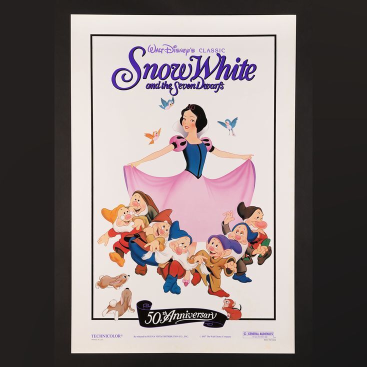 Lot 352 Snow White And The Seven Dwarfs 1937 50th Anniversary Us One Sheet 1987 