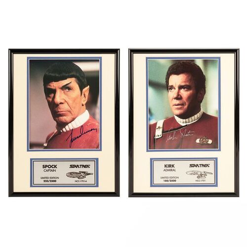 Lot #355 - STAR TREK: THE ORIGINAL SERIES (1966-1969) - William Shatner and Leonard Nimoy Autographed Framed Limited-edition Photographs