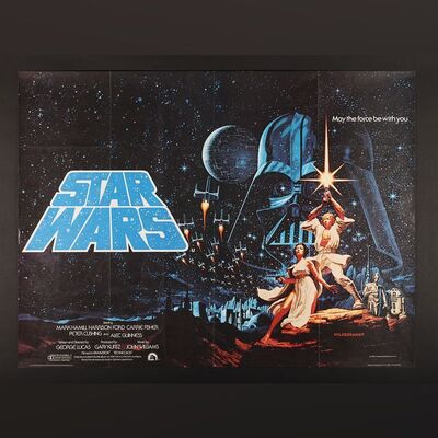 Lot #356 - STAR WARS: A NEW HOPE (1977) - UK Quad - Hildebrandt Style, 1977