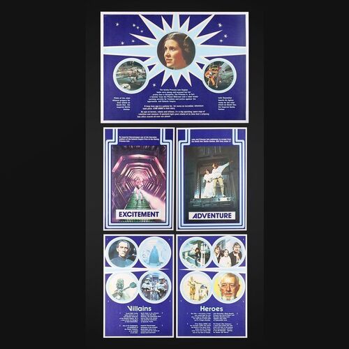 Lot #357 - STAR WARS: A NEW HOPE (1977) - Complete Marler Haley Set - UK Quad with Four Double Crowns, 1977