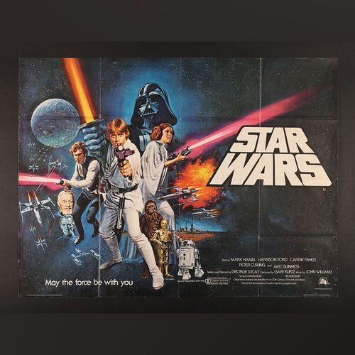 Lot #358 - STAR WARS: A NEW HOPE (1977) - UK Quad (Pre-Oscar Awards Style), 1977