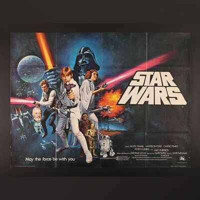 Lot #358 - STAR WARS: A NEW HOPE (1977) - UK Quad (Pre-Oscar Awards Style), 1977
