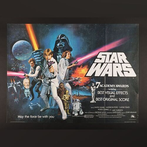 Lot #361 - STAR WARS: A NEW HOPE (1977) - UK Quad (Oscar Awards Style), 1977