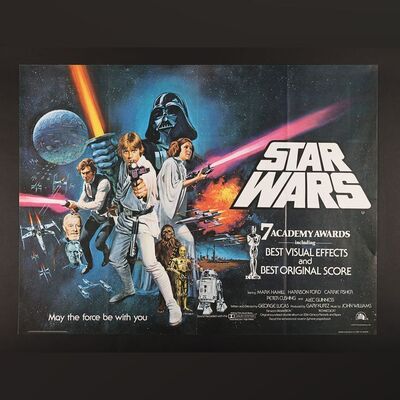 Lot #361 - STAR WARS: A NEW HOPE (1977) - UK Quad (Oscar Awards Style), 1977
