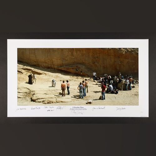 Lot #370 - STAR WARS: A NEW HOPE (1977) - Limited Edition Print Autographed by Gary Kurtz, Kenny Baker and Six Crew Members