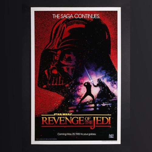Lot #396 - STAR WARS: RETURN OF THE JEDI (1983) - "Revenge of the Jedi" Dated US One-Sheet Teaser, 1983
