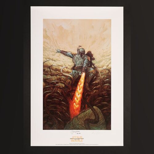 Lot #402 - STAR WARS: RETURN OF THE JEDI (1983) - Jeremy Bulloch and Dave Dorman Autographed Limited Edition Print by Dave Dorman, 1998