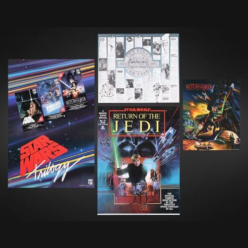Lot #403 - STAR WARS: ORIGINAL TRILOGY (1977 - 1983) - Four Promotional and Marketing Posters, 1983-1988
