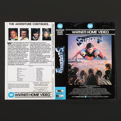 Lot #417 - SUPERMAN II (1980) - Christopher Reeve Autographed Video Cover, 1980