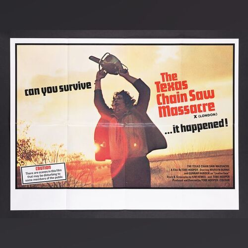 Lot #423 - THE TEXAS CHAINSAW MASSACRE (1974) - UK Quad - London, 1974