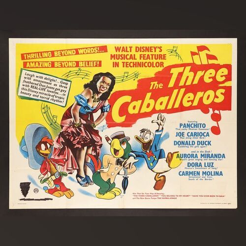 Lot #428 - THE THREE CABALLEROS (1944) - UK Quad, 1944