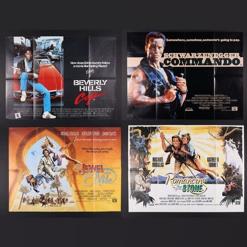 Lot #437 - VARIOUS 80S ACTION MOVIES (1984-1985) - Four UK Quads, 1984-1985