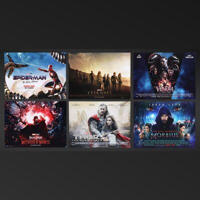 Lot #439 - VARIOUS MARVEL PRODUCTIONS (2013-2022) - Six UK Quads, 2013-2022