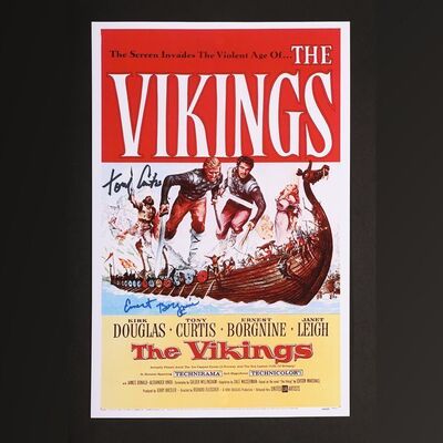 Lot #443 - VIKINGS, THE (1958) - Tony Curtis and Ernest Borgnine Autographed Poster