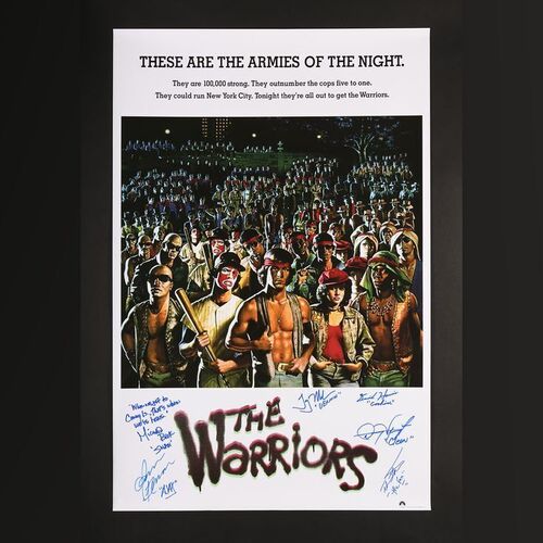 Lot #445 - THE WARRIORS (1979) - Michael Beck, James Remar, Dorsey Wright, Terry Michos, David Harris and Thomas G. Waites Autographed Poster