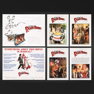 Lot #449 - WHO FRAMED ROGER RABBIT (1988) - Two UK Quads and Set of Four Double-Crowns, 1988
