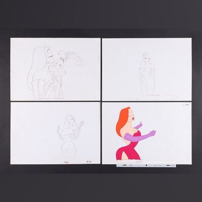 Lot #450 - WHO FRAMED ROGER RABBIT (1988) - Set of Four Hand-painted and Concept Art Animation Cels