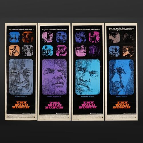 Lot #454 - THE WILD BUNCH (1969) - Complete Set of Four US Door Panels, 1969