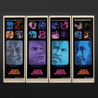 Lot #454 - THE WILD BUNCH (1969) - Complete Set of Four US Door Panels, 1969