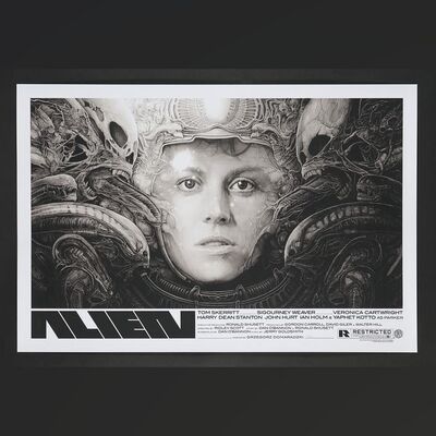 Lot #465 - ALIEN (1979) - Hand-Numbered Limited Edition Regular Bottleneck Gallery Print by Gabz, 2019