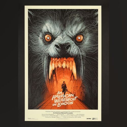 Lot #466 - AN AMERICAN WEREWOLF IN LONDON (1981) - Hand-Numbered Vice Press and Bottleneck Gallery Limited Edition Variant Print by Grzegorz "Gabz" Domaradzki, 2021