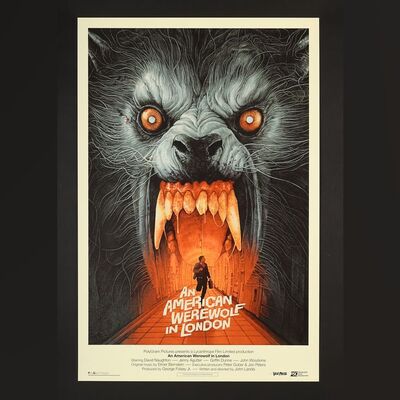 Lot #466 - AN AMERICAN WEREWOLF IN LONDON (1981) - Hand-Numbered Vice Press and Bottleneck Gallery Limited Edition Variant Print by Grzegorz "Gabz" Domaradzki, 2021