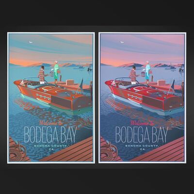 Lot #484 - THE BIRDS (1963) - BODEGA BAY - Hand-Numbered Limited Edition Regular and Variant Prints by Laurent Durieux, 2020