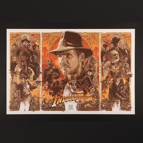 Lot #519 - INDIANA JONES TRILOGY (1981 -1989) - Hand-Numbered Bottleneck Gallery Timed Edition Print by Grzegorz "Gabz" Domaradzki, 2018