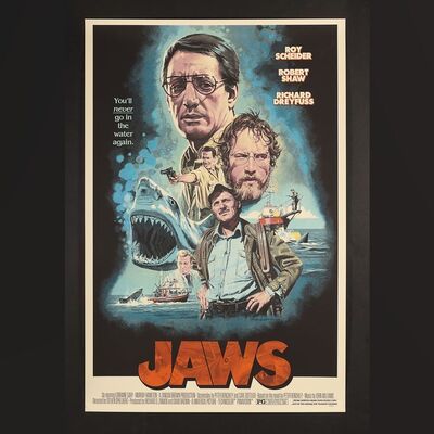 Lot #531 - JAWS (1975) - Hand-Numbered Limited Edition Variant Print by Paul Mann, 2021