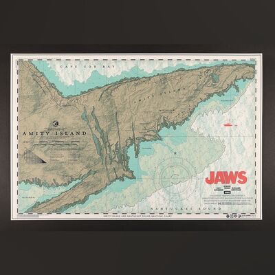 Lot #533 - JAWS (1975) - Hand-numbered Limited Edition Vice Press and Bottleneck Gallery Print by Anthony Petrie, 2019